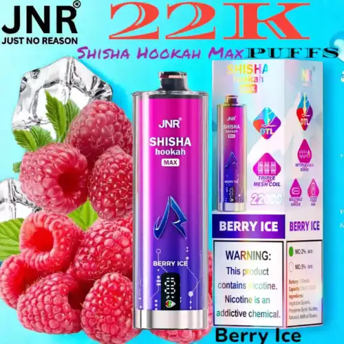 JNR Shisha Hookah Max 22K Puffs Vape jetable triple mesh 22 000 bouffées